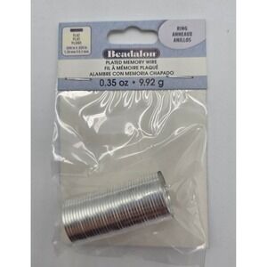 Beadalon Silver Plated Flat Memory Wire Ring Size 0.35oz 347B-020 Jewelry Making